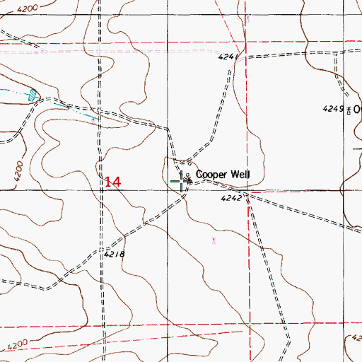 Topographic Map of Cooper Well, NM