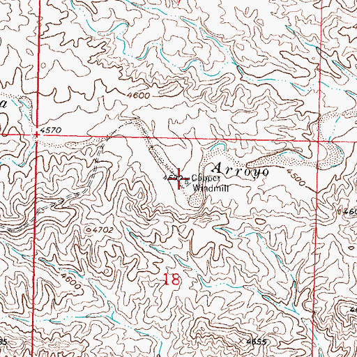 Topographic Map of Cooper Windmill, NM