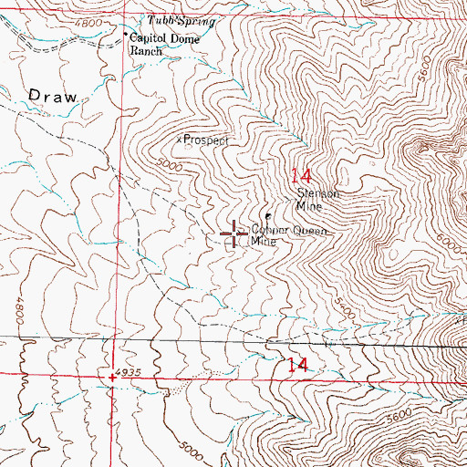 Topographic Map of Copper Queen Mine, NM