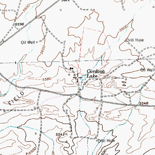 Topographic Map of Cordova Lake, NM