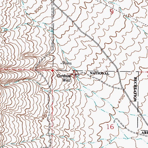 Topographic Map of Cordova Well, NM