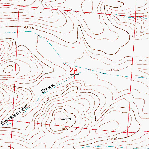 Topographic Map of Corkscrew Draw, NM