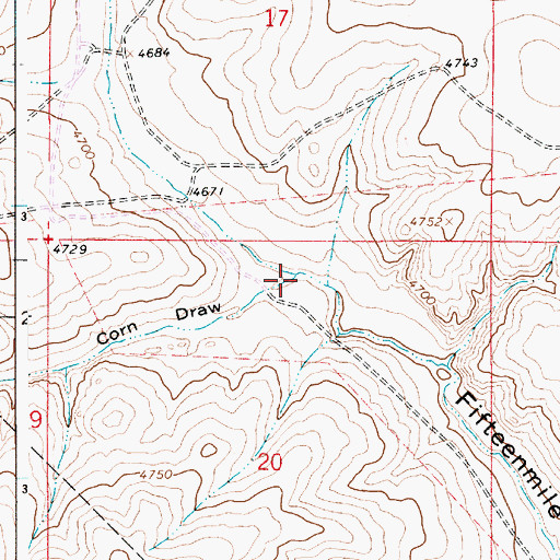 Topographic Map of Corn Draw, NM