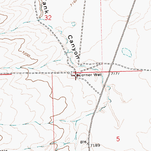 Topographic Map of Corner Well, NM