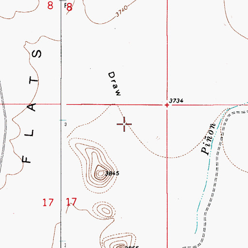 Topographic Map of Cornucopia Draw, NM
