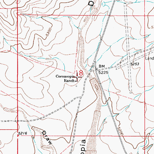 Topographic Map of Cornucopia Ranch, NM