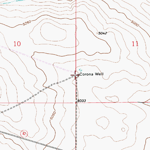 Topographic Map of Corona Well, NM