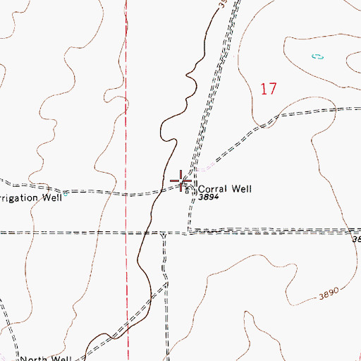 Topographic Map of Corral Well, NM