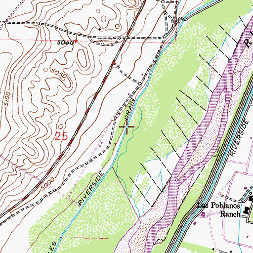 Topographic Map of Corrales Riverside Drain, NM
