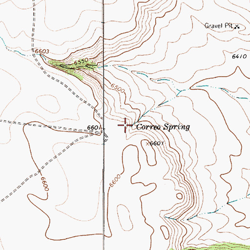 Topographic Map of Correo Spring, NM