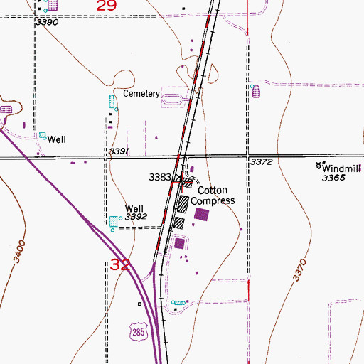 Topographic Map of Cotton Compress, NM