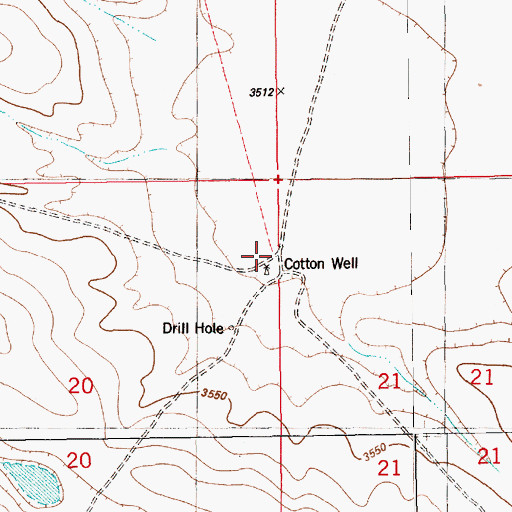 Topographic Map of Cotton Well, NM