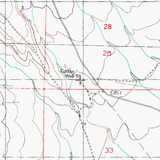 Topographic Map of Cotton Well, NM