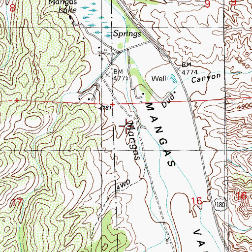 Topographic Map of Cottonwood Canyon, NM
