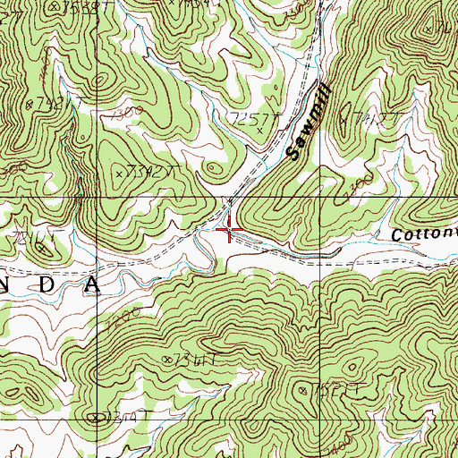 Topographic Map of Cottonwood Canyon, NM