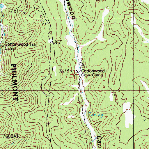 Topographic Map of Cottonwood Cow Camp, NM