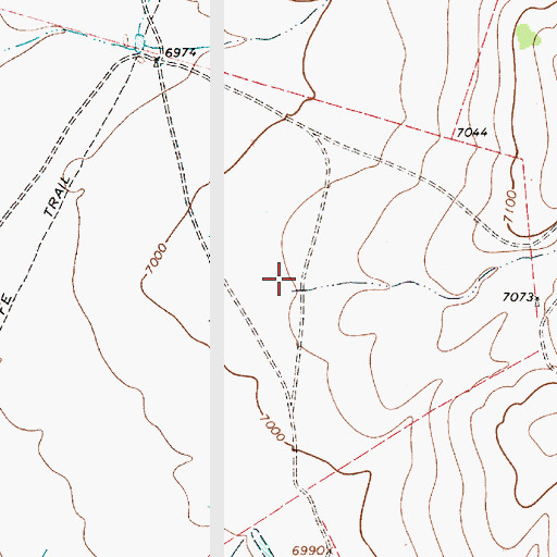 Topographic Map of Cottonwood Creek, NM