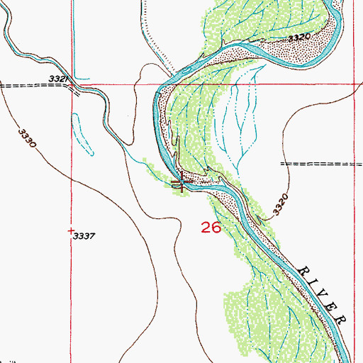 Topographic Map of Cottonwood Creek, NM