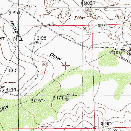 Topographic Map of Cottonwood Draw, NM