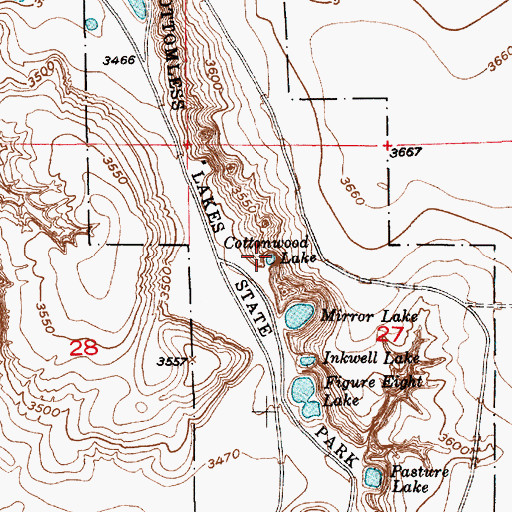 Topographic Map of Cottonwood Lake, NM