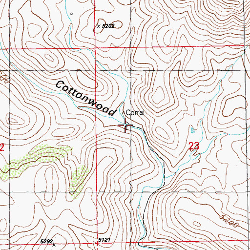 Topographic Map of Cottonwood Ranch Windmill, NM