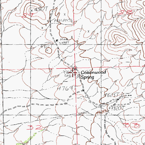Topographic Map of Cottonwood Spring, NM