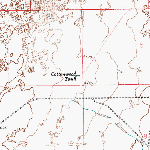 Topographic Map of Cottonwood Tank, NM