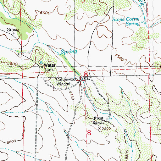 Topographic Map of Cottonwood Windmill, NM