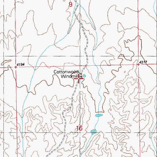 Topographic Map of Cottonwood Windmill, NM