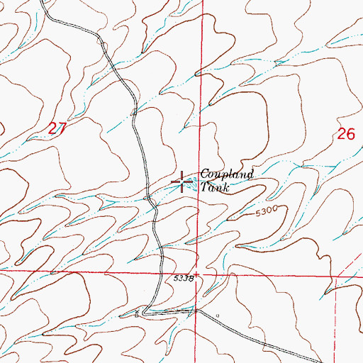Topographic Map of Coupland Tank, NM