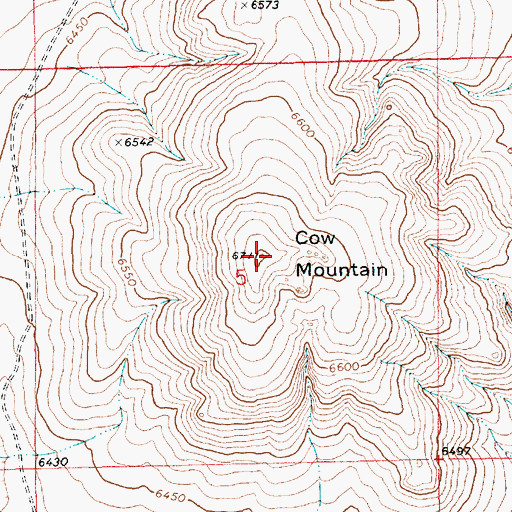 Topographic Map of Cow Mountain, NM