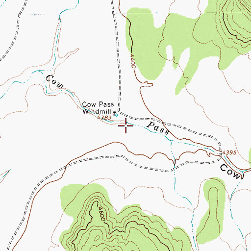 Topographic Map of Cow Pass Canyon, NM