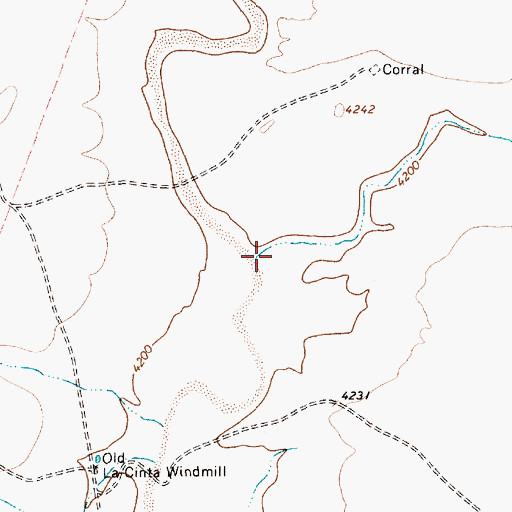 Topographic Map of Cow Pass Creek, NM