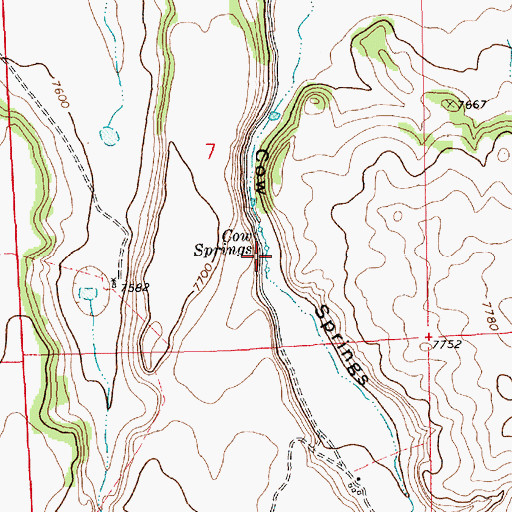 Topographic Map of Cow Springs, NM