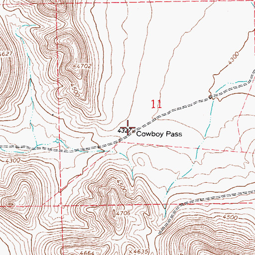 Topographic Map of Cowboy Pass, NM