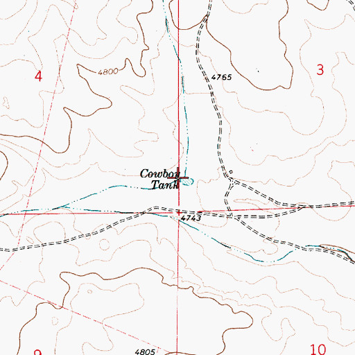 Topographic Map of Cowboy Tank, NM
