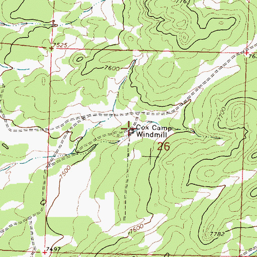 Topographic Map of Cox Camp Windmill, NM