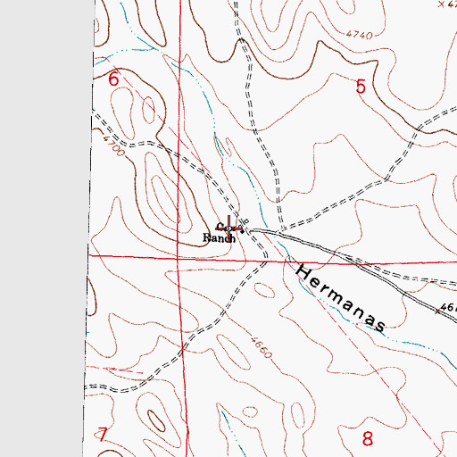 Topographic Map of Cox Ranch, NM