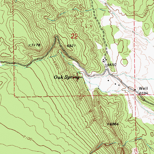 Topographic Map of Oak Spring, AZ