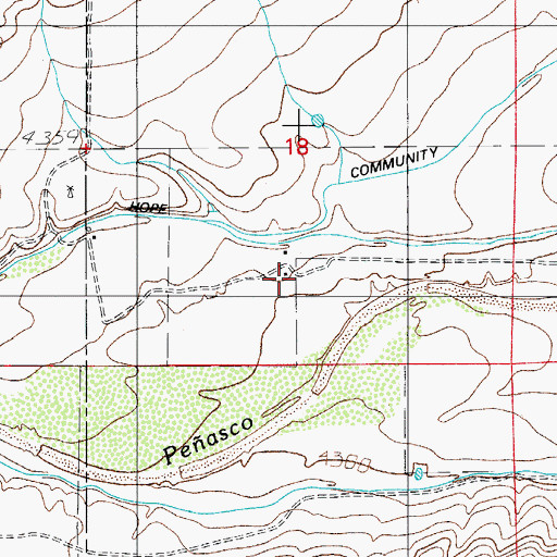 Topographic Map of Cox Ranch, NM
