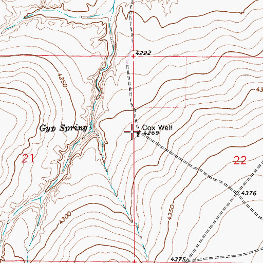 Topographic Map of Cox Well, NM