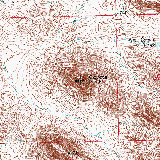 Topographic Map of Coyote Peak, NM