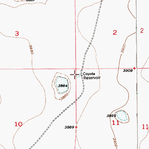 Topographic Map of Coyote Reservoir, NM