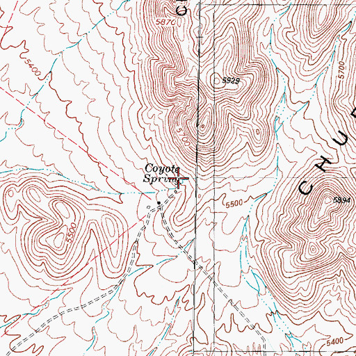 Topographic Map of Coyote Spring, NM