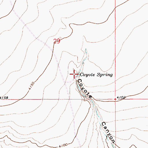 Topographic Map of Coyote Spring, NM