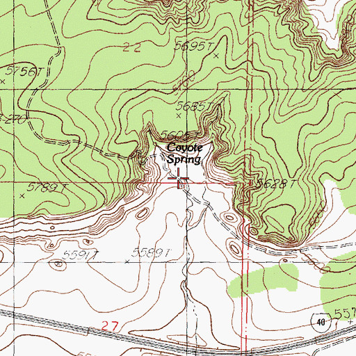 Topographic Map of Coyote Spring, NM