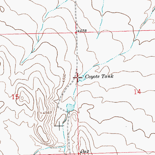 Topographic Map of Coyote Tank, NM