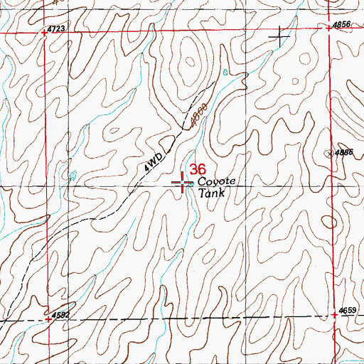 Topographic Map of Coyote Tank, NM