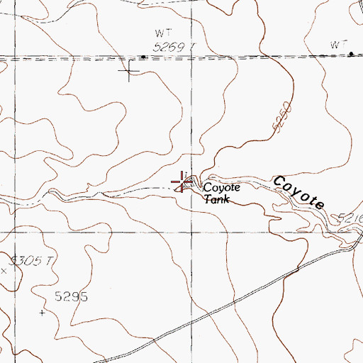 Topographic Map of Coyote Tank, NM