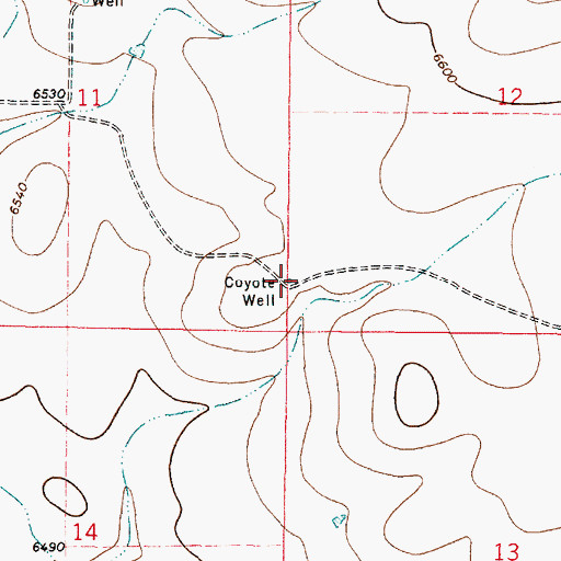 Topographic Map of Coyote Well, NM